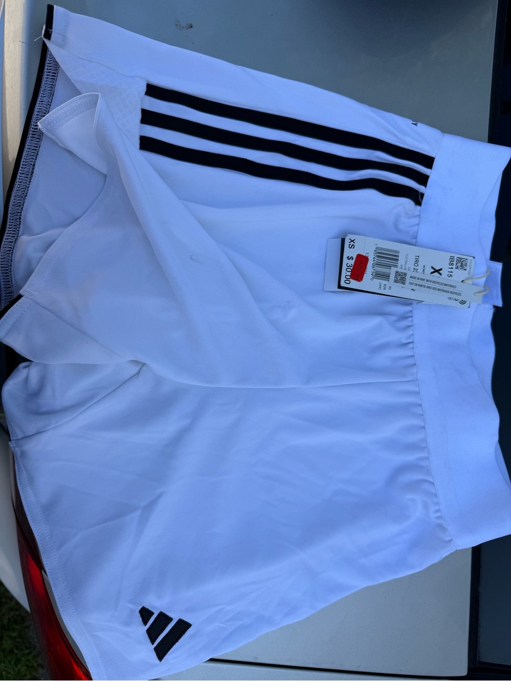 Women’s White Athletic Shorts adias